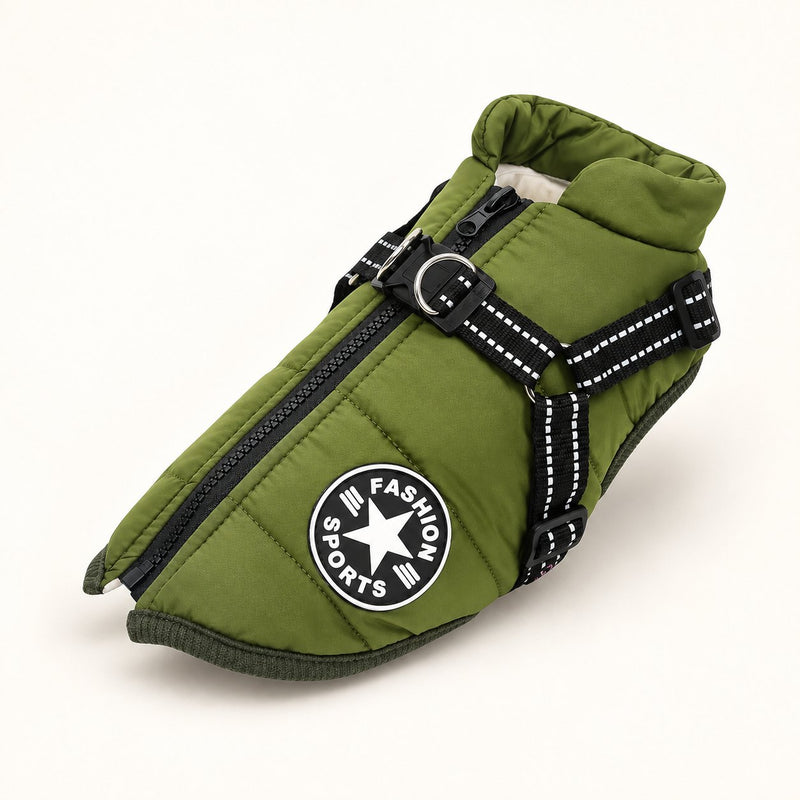 All-weather dog coat in Olive