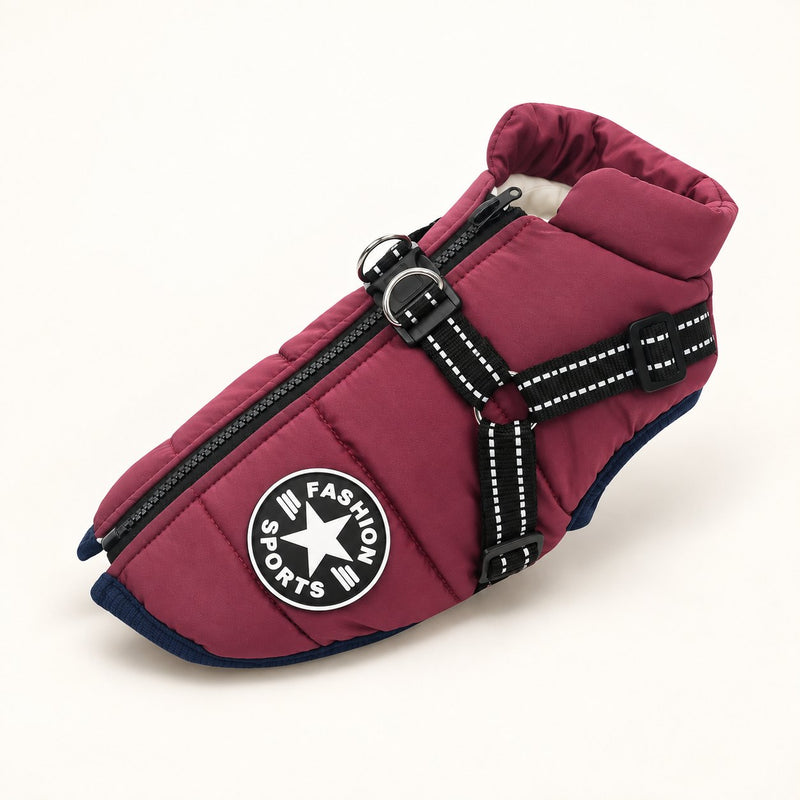 All-weather dog coat in Plum