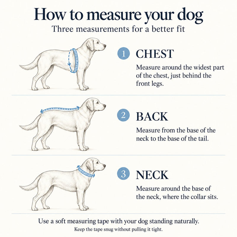 How to measure your dog: chest, back and neck